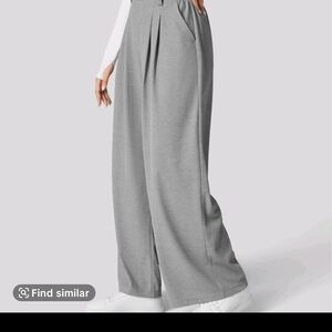 HALARA Gray Wide Leg Pants with High-Waisted Design